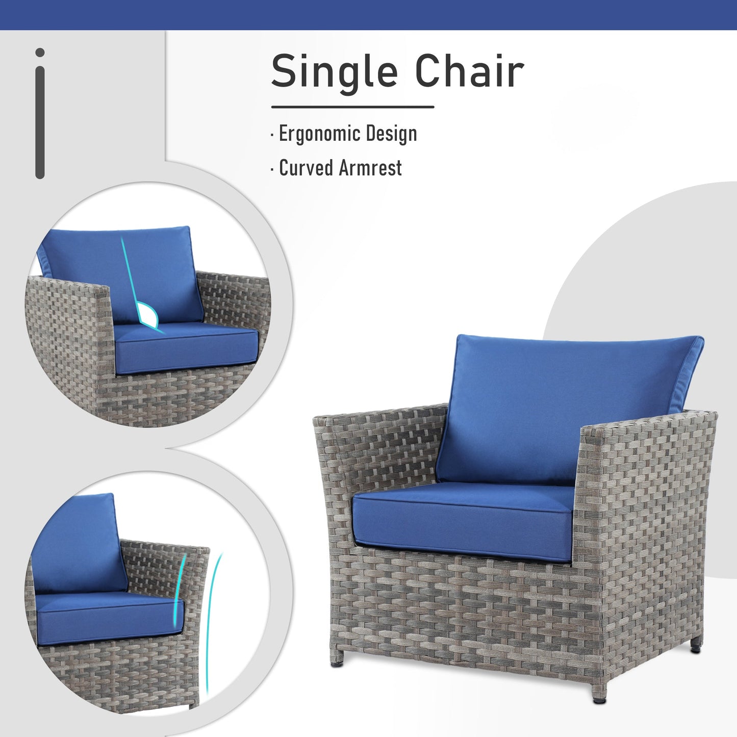 OVIOS Patio Furniture Set 10-Piece include 42"Rectangle Fire Pit Table&Swivel Chairs, Partially Assembled,BRS Series