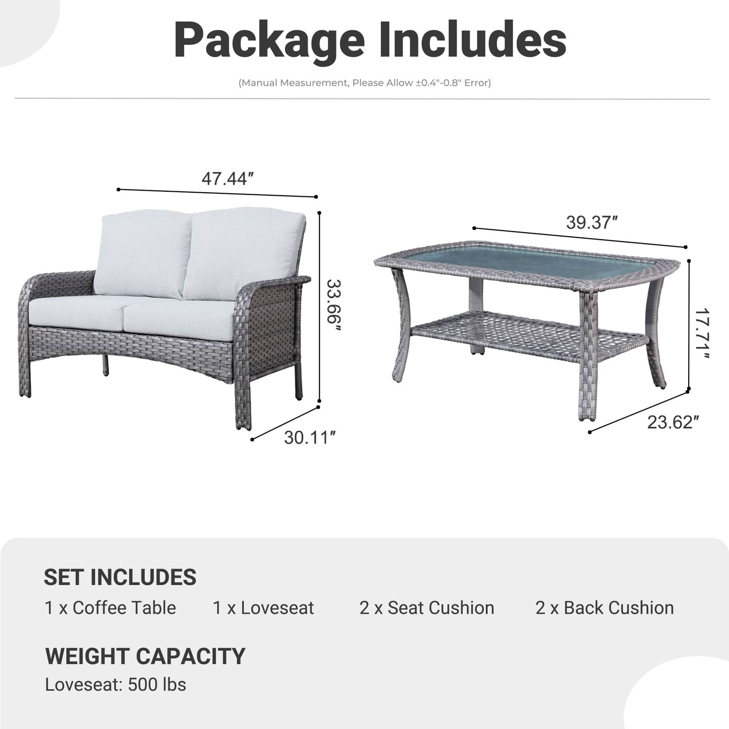 NDS Series - Outdoor Loveseat Set, 2-Piece