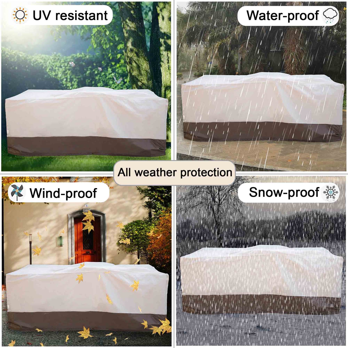 OVIOS Outdoor Sofa Cover Waterproof for GRS/DAR Series (Refer to the Dimension in Description)