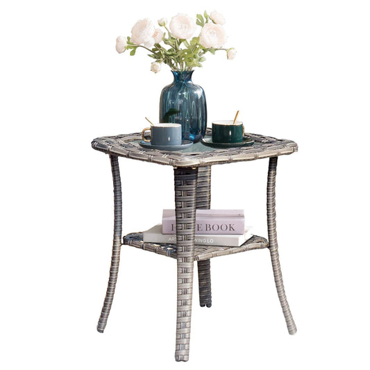 OVIOS Balcony Side Table with Tempered Glass Top for GRS/NTC/HOP/NDS Series