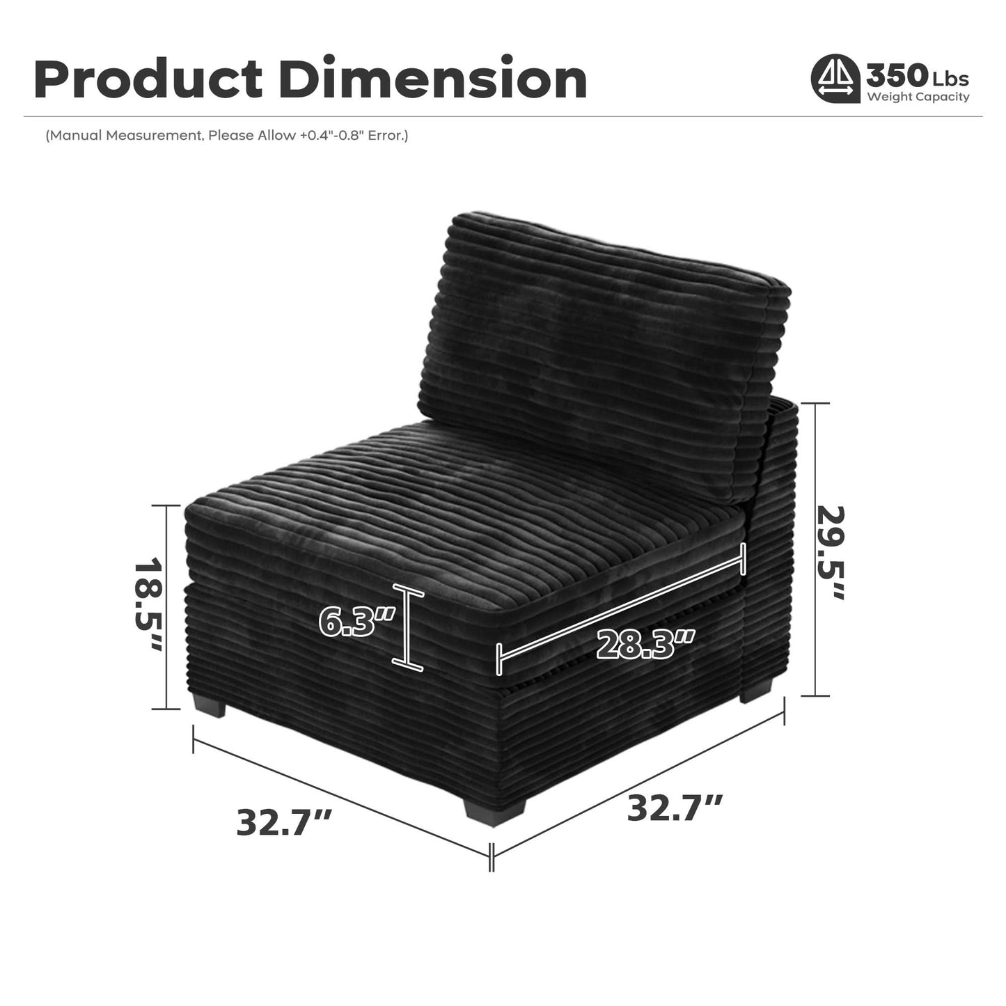 OVIOS Modular Sectional Sofa Couch with Oversized Chaise