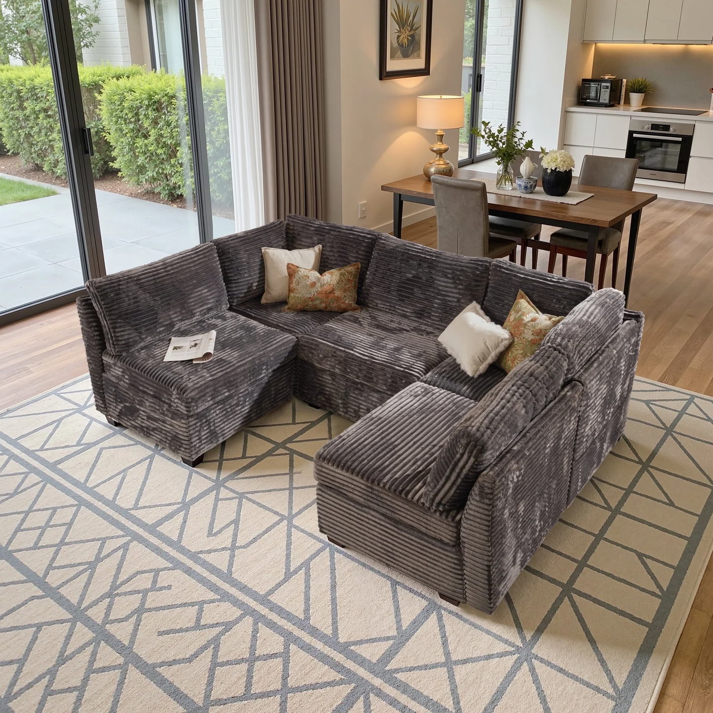 OVIOS Modular Sectional Sofa Couch with Oversized Chaise