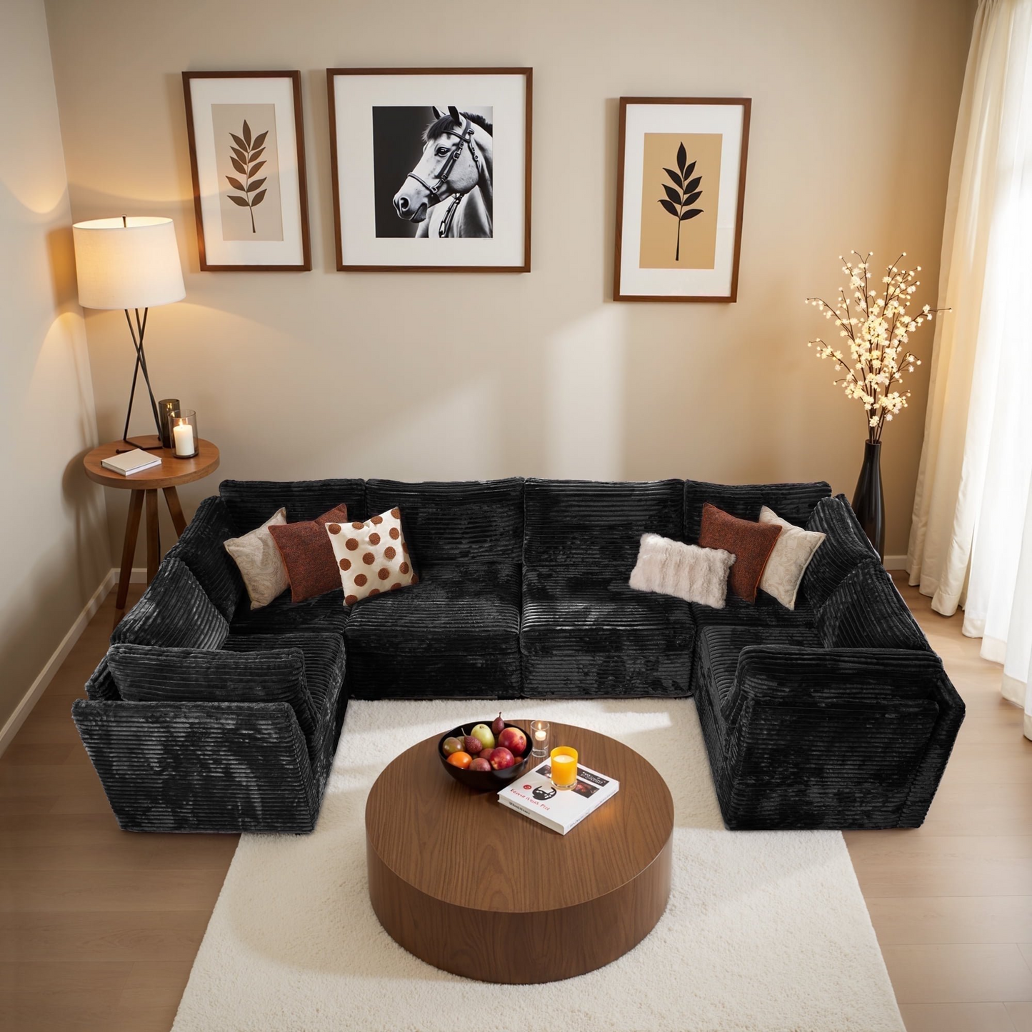 OVIOS Modular Sectional Sofa Couch with Oversized Chaise